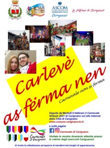Carnevale virtuale a Carignano