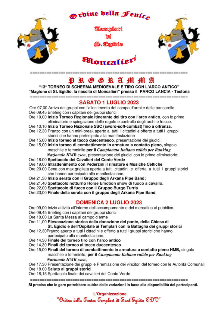 torneo di scherma medioevale